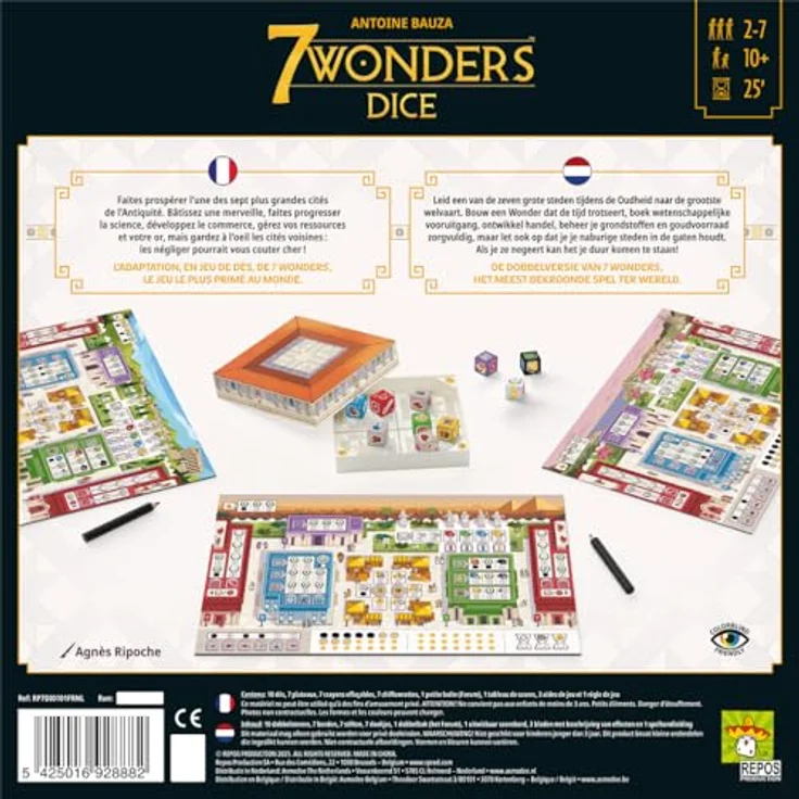 Asmodee 7 Wonders Dice, Brettspiel für Strategen, 10 Jahre, 25 Minuten Spielzeit – Bild 4