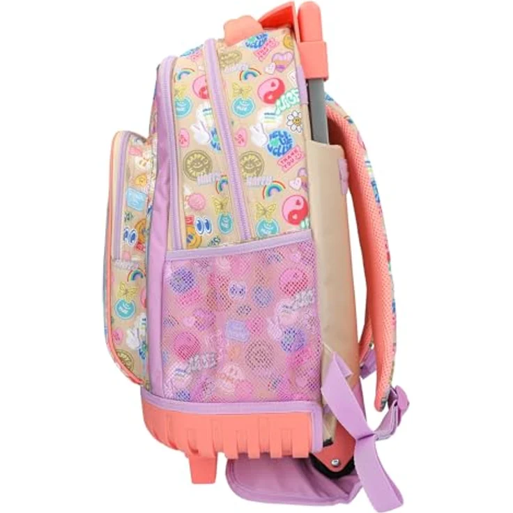 Depesche TOPModel Girl Power 13286, Schulrucksack Trolley in Lila und Beige mit Model Motiv, 3 Fächern und Teleskopgriff – Bild 4