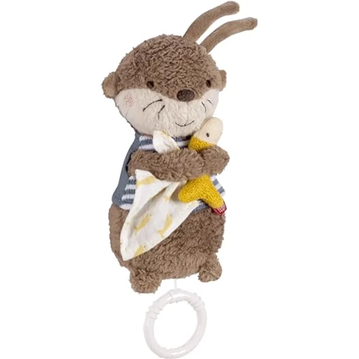 Fehn Spieluhr Otter Theo, Mini-Spieluhr Otter mit beruhigender Einschlafmelodie, braun – Bild 2