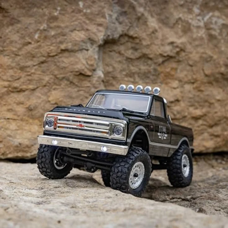 Axial 1/24 SCX24 1967 Chevrolet C10 4X4 RTR Brushed Rock Crawler (Battery & Charger Included), Black mit realistischem Stahl-Leiterrahmen und Spektrum SLT2 2,4GHz Fernsteuersystem – Bild 4