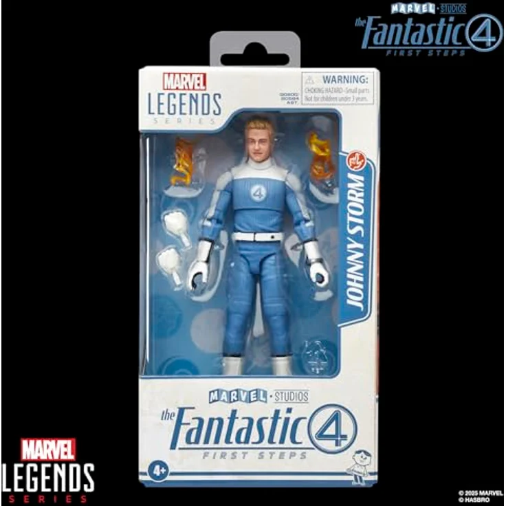 Marvel Legends Series Johnny Storm Action-Figur, 15 cm große Sammelfigur im blauen Anzug mit 4 Accessoires und Flammen-Effekt – Bild 2