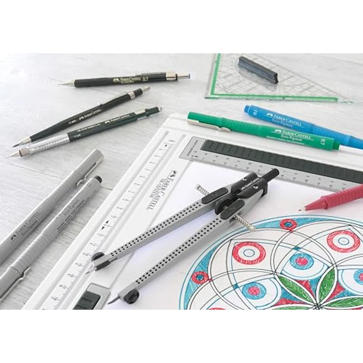 Faber-Castell TK® FINE Druckbleistift grün HB 0,35 mm, ergonomisch, bruchfest mit Radiergummi und Reinigungsnadel – Bild 3