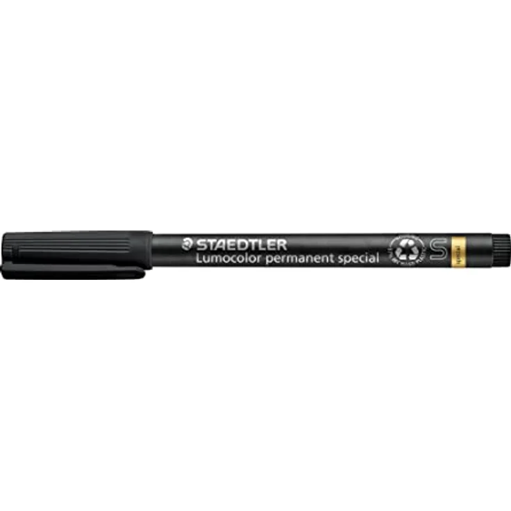 STAEDTLER 319 S-9 Folienstift Lumocolor special S-Spitze, circa 0.4 mm, permanent, 10 Stück im Kartonetui, schwarz – Bild 1