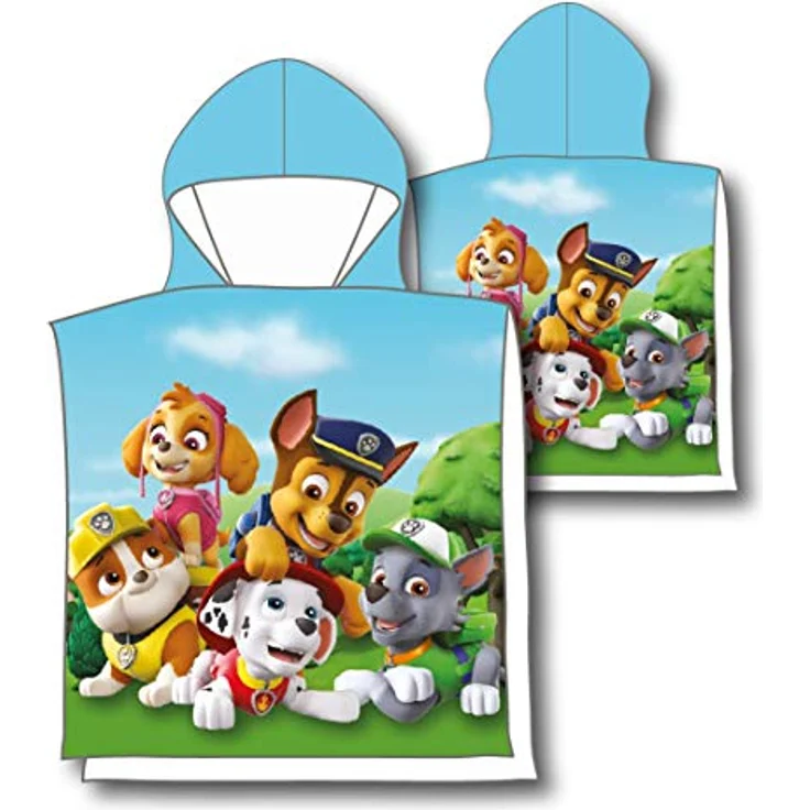 PAW PATROL Badeponcho mit Kapuze Skye, Marshall, Frottee (1-St), mehrfarbig – Bild 3