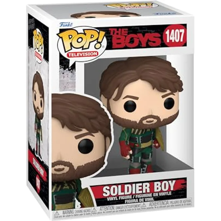 Funko Pop! TV: The Boys - Soldier Boy - 9,5 cm Vinyl-Sammelfigur aus Premium Vinyl - Offizielle Merchandise für Sammler und Fans