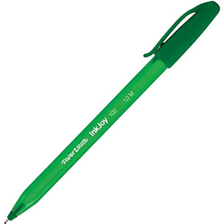 Paper Mate InkJoy 100cap, Kugelschreiber mit revolutionärem InkJoy-Tinten-System, Druckmechanismus und dreieckigem Griff, grün – Bild 2