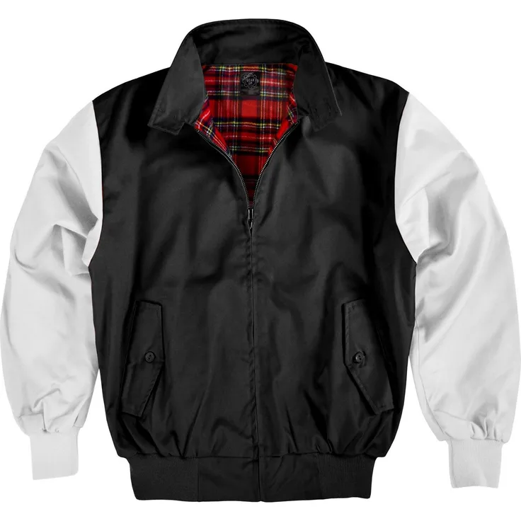 normani Blouson Herren Harrington Jacke Retro Blouson English Style mit kariertem Innenfutter Karofutter, rot
