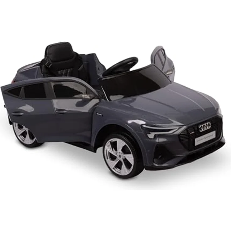 CARETERO Kinder Elektroauto E-Tron Sportback, lizenziertes Aufsitzfahrzeug mit Fernbedienung, Grau, 7Ah Akku, LED-Lichtleiste, geeignet für Kinder ab 3 Jahren – Bild 3
