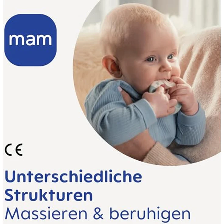 MAM Beißring Bite & Brush, Zahnungshilfe mit extra-weichen Borsten zur Zahnpflege, ab 3+ Monate, türkis – Bild 4