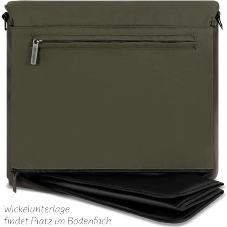 ABC Design Urban Wickeltasche Avocado, stilvolle Wickeltasche mit viel Zubehör – Bild 4
