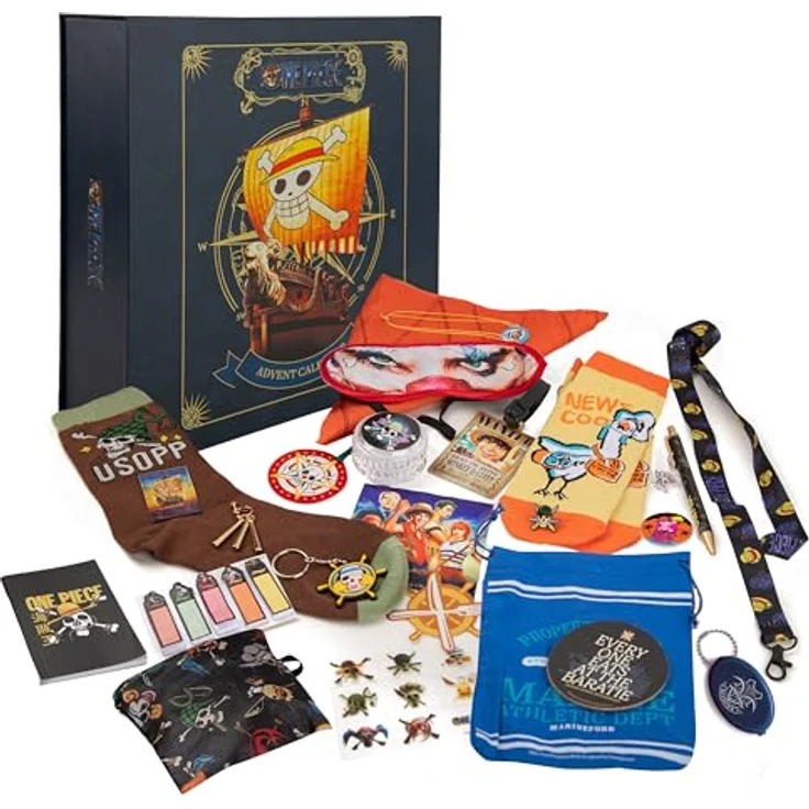 Cinereplicas One Piece Deluxe Adventskalender 2024 - Offizielle Lizenz, Pop-up Hardcover-Box, 24 einzigartige Geschenke, Originaldesign 🏴‍☠️ – Bild 2