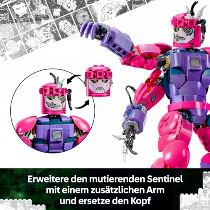 LEGO Super Heroes 76348 Legendärer Showdown: Avengers: Doomsday, Bauset mit 6 Minifiguren und beweglichem Sentinel, 846 Teile – Bild 3