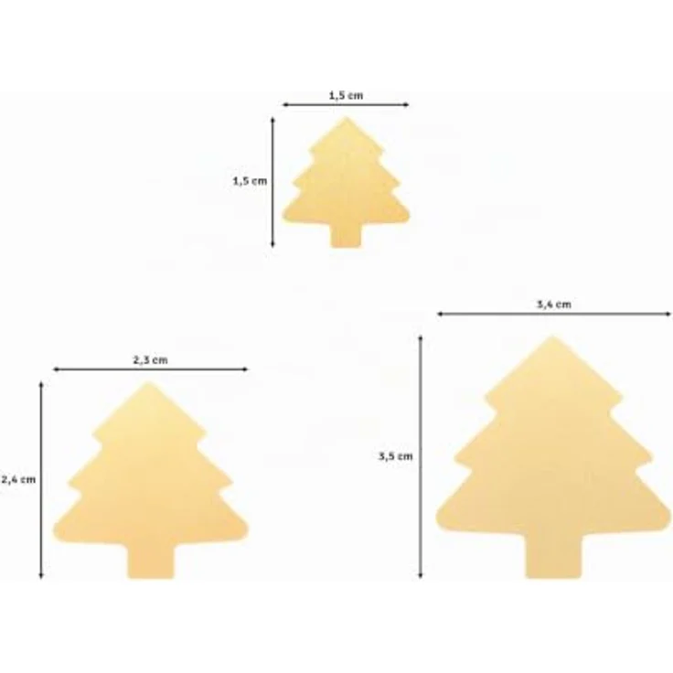 Vaessen Creative Stanzer Set, Motivstanzer Weihnachtsbaum, 3 Stück für Papier bis 250 g/m², Weiß-gold – Bild 3