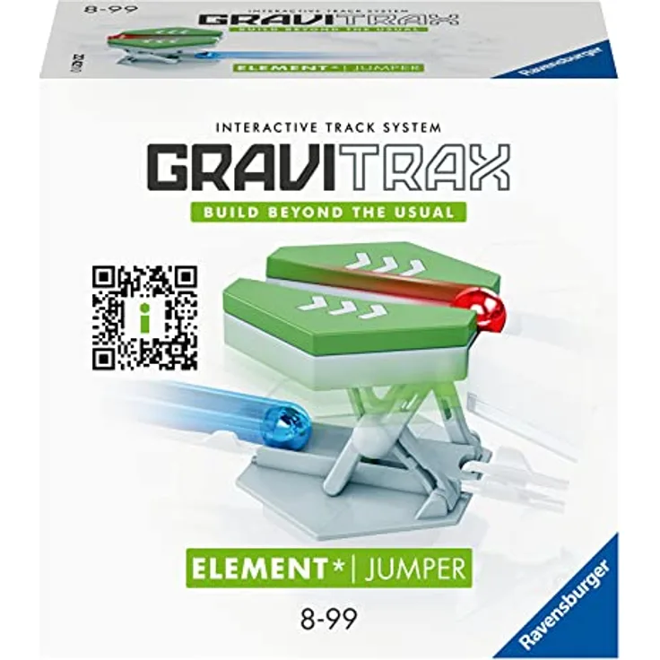 Ravensburger GraviTrax Element Jumper - Zubehör für das Kugelbahnsystem. Kombinierbar mit allen GraviTrax Produktlinien, Starter-Sets, Extensions und Elements, Konstruktionsspielzeug ab 8 Jahren