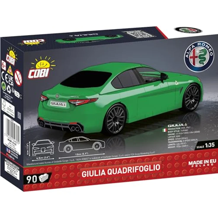 COBI Alfa Romeo Giulia Quadrifoglio, Modellfahrzeug aus Bausteinen, made in EU – Bild 4