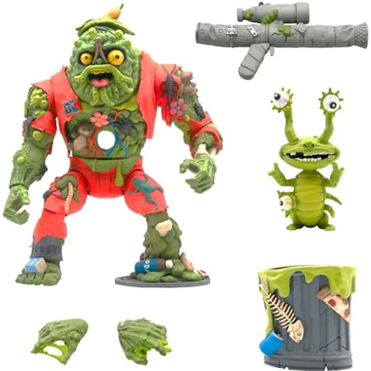 Super7 Teenage Mutant Ninja Turtles Ultimates: Muckman & Joe Actionfigur, 17,8 cm hoch, PVC, inkl. 3 Zubehörteile, limitierte Auflage