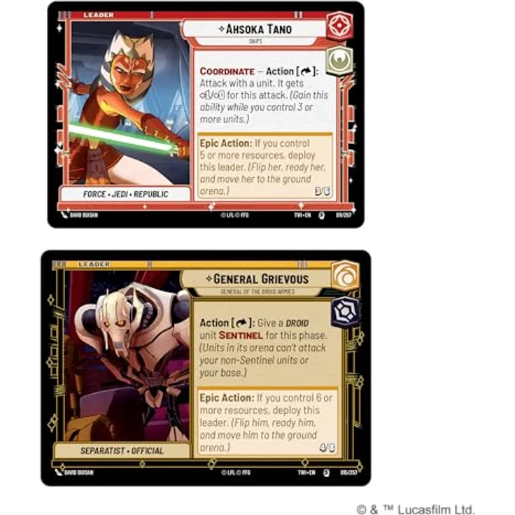 Fantasy Flight Games Star Wars Unlimited Twilight of the Republic Deck Englisch, Zwei-Spieler-Starterset, Ahsoka Tano und General Grievous enthalten – Bild 5