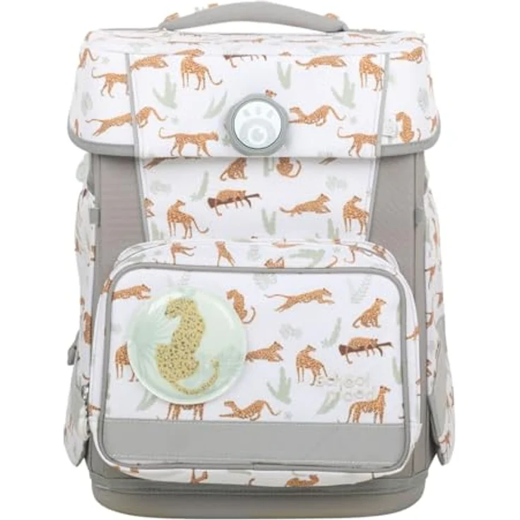 SCHOOL-MOOD Champion Maxx, Schulranzen mit retroreflektierenden Flächen und Wasserundurchlässigem Boden, Leopard – Bild 2