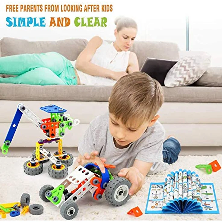 MOONTOY Konstruktionsspielzeug Geschenke für Kinder, STEM Gebäude Kit Bausteine Spielzeug für Jungen und Mädchen Baukasten Pädagogische Lernspielzeug ab 4,5,6,7,8,9,10 Jahre Bauset 11 Modelle - Preisvergleich – Bild 4