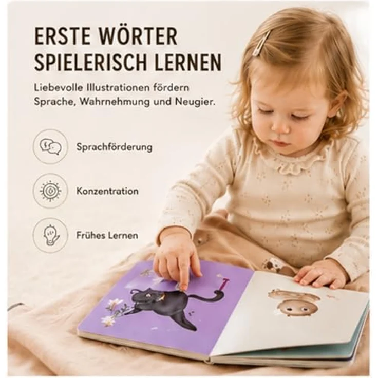 FILIBABBA Lernspielzeug Bilderbuch „Zahlen entdecken“ – Bauernhof & Zahlen lernen ab 12 Monaten, dicke Pappseiten, kinderfreundliches Design – Bild 4