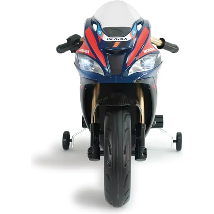 INJUSA Honda-Wettbewerb Elektromotorrad für Kinder, 12 V, batteriebetrieben mit Stützrädern, Licht und Geräuschen, geeignet für 3-6 Jahre – Bild 4