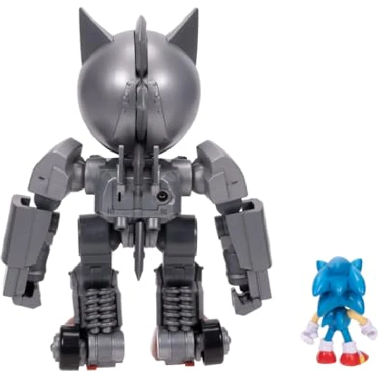 Sonic The Hedgehog – Riesiger Mecha Sonic vs. Sonic, 20,3 cm hochbewegliches Spielset mit Leuchtfunktionen, offiziell lizenziert von Jakks Pacific – Bild 4