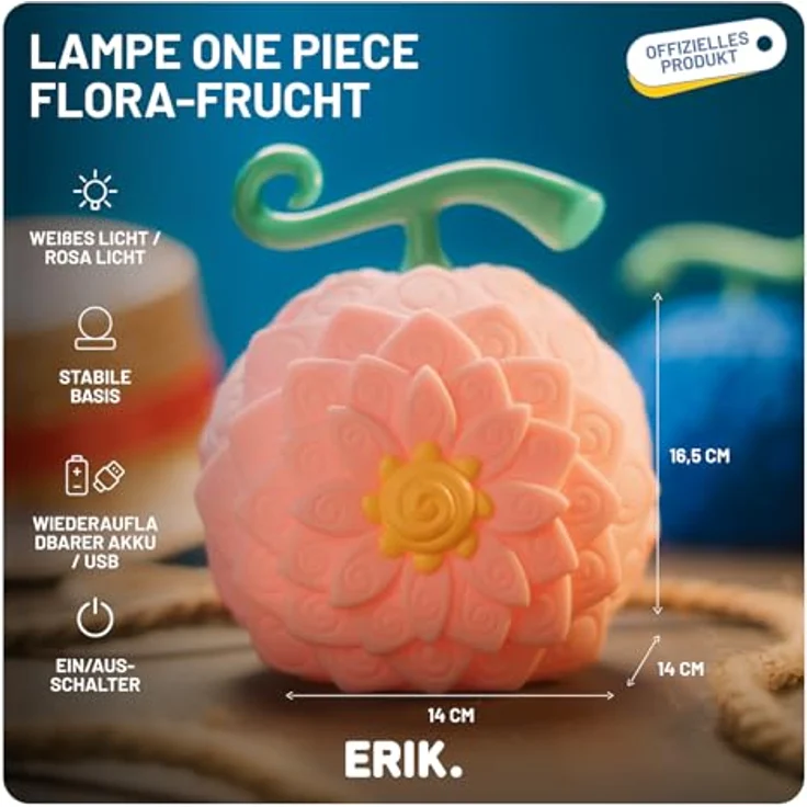 Grupo Erik One Piece Netflix Lampe Blumen-Blumen-Frucht, 17 cm, LED-Lichtmodus, USB-Typ-C-Betrieb – Bild 4