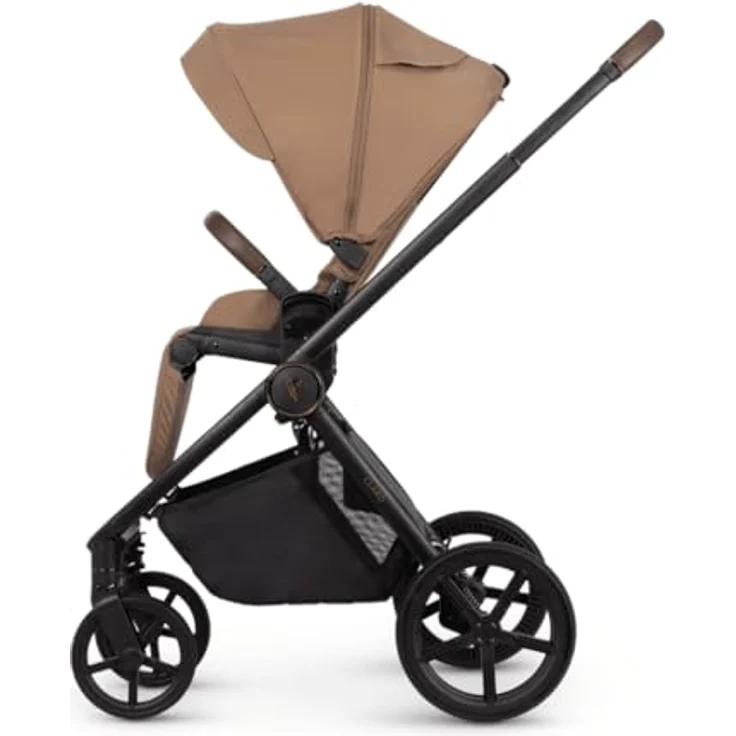 Venicci Claro 2in1 Kombi-Kinderwagen bis 22 kg - Caramel, inkl. Babywanne, Sportsitz, Teleskopschieber, Liegeposition, Regenschutz, Beindecke & Wickeltasche mit Wickeunterlage, Gratis Mobilitätsgarantie – Bild 5