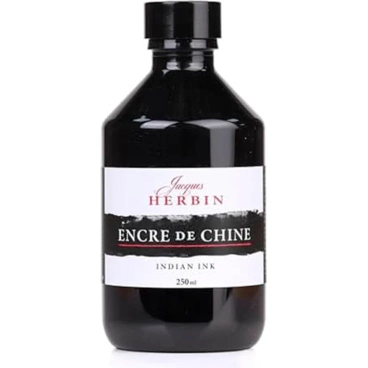 OTTO Maltuch Zeichentusche 250 ml, schwarze Zeichentinte mit hoher Lackkonzentration, lösungsmittelbeständig, für Feder und Pinsel – Bild 1