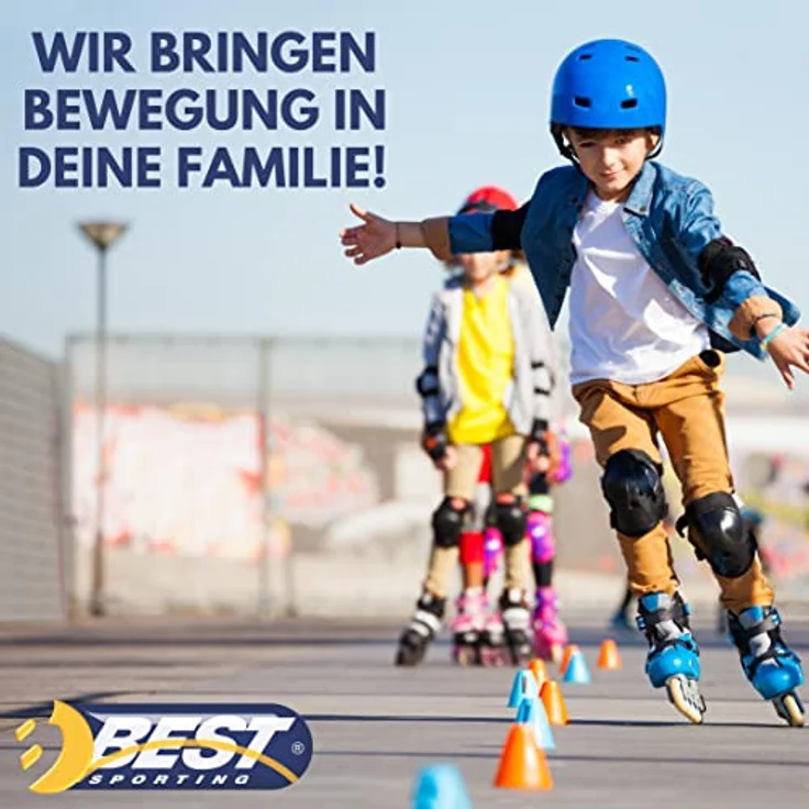 Best Sporting Sporttasche Transporttasche für Inlineskates und Schlittschuhe, verstellbarer Trageriemen, attraktives Design mit weißen Paspeln, 100% Polyester, Maße: 41 x 31 x 22 cm, schwarz – Bild 7