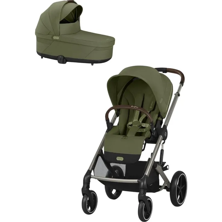Cybex Balios S Lux, 2in1 Kombikinderwagen mit Babywanne, Allrad-Federung, höhenverstellbarem Schiebegriff und Einhand-Faltmechanismus