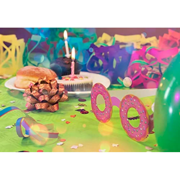 Idena 40444 - Partyspaß Papierbrillen, 4 Stück, in den lustigen Motiven Donut, Ananas, Discokugel und Waffeleis, 13 cm breit, 12,5 cm lange Pappbügel – Bild 6