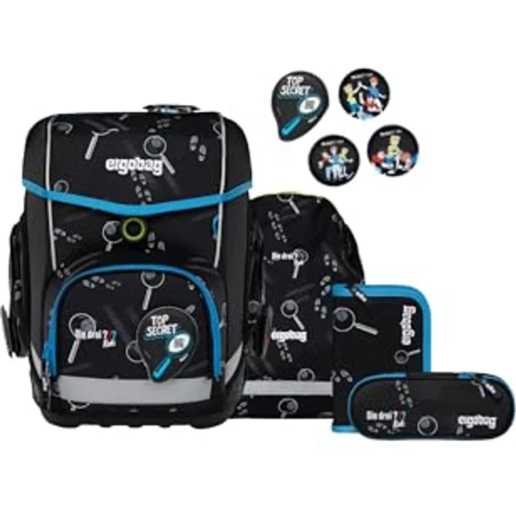 ergobag cubo Set, ergonomischer Schulrucksack 5-teilig für 1. Klasse, individualisierbar, mit Reflexion und Standfestigkeit, passende Größe 28 x 40 x 25 cm – Bild 1