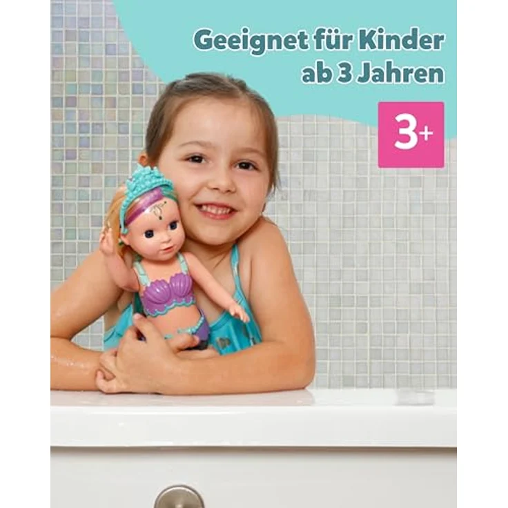 Baby Born Meerjungfrauenpuppe, farbwechselnde Puppe mit Nylon-Haar und Tiara, für Wasser und Badewanne – Bild 6