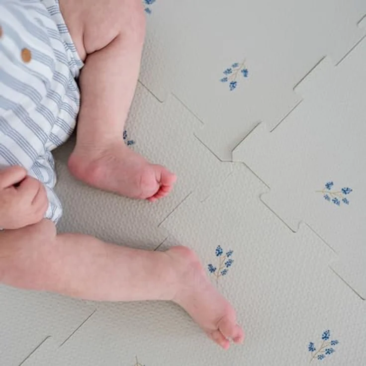 3 Sprouts Puzzlematte Baby, Schaumstoff, wasserabweisend, strukturierte Oberfläche, Heidelbeere Taupe – Bild 5