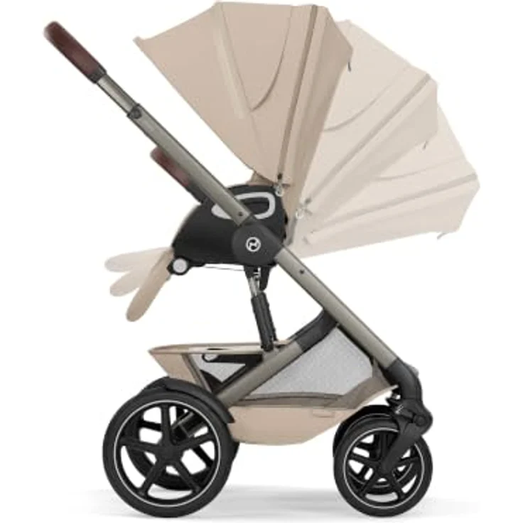 Cybex Talos S Lux Kinderwagen mit faltbarer Babywanne, 0-22 kg, Farbe: Almond Beige – Bild 9