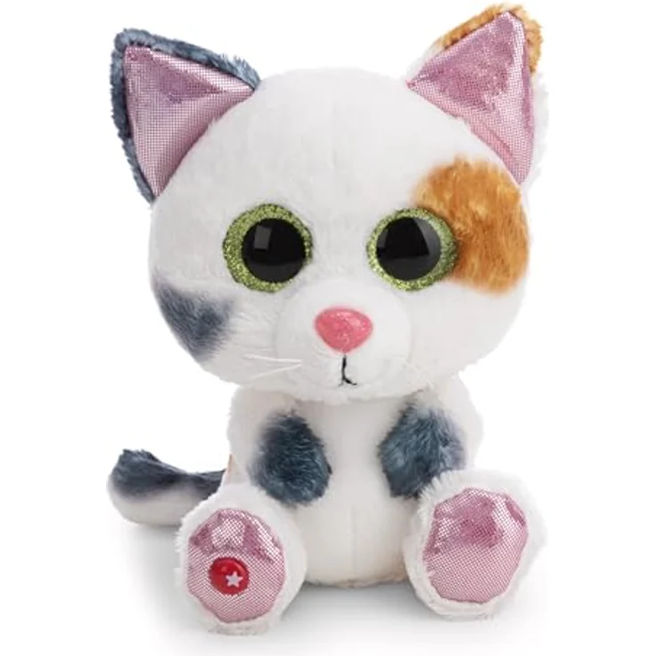 NICI GLUBSCHIS Glückskatze Calli Malli, 15cm, weißes Plüsch-Kuscheltier mit Glitzeraugen, niedlich und weich, ideal zum Kuscheln für Kinder & Erwachsene | 63044 – Bild 3