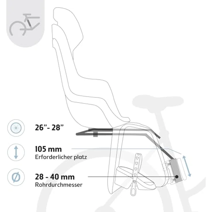 Bobike Fahrradkindersitz GO Kindersitz für Hinten mit Rahmenbefestigung 75101158 bis 6 Jahre, verstärkte doppelwandige Schale, Sicherheitsreflektor, Niederländisches Design – Bild 10