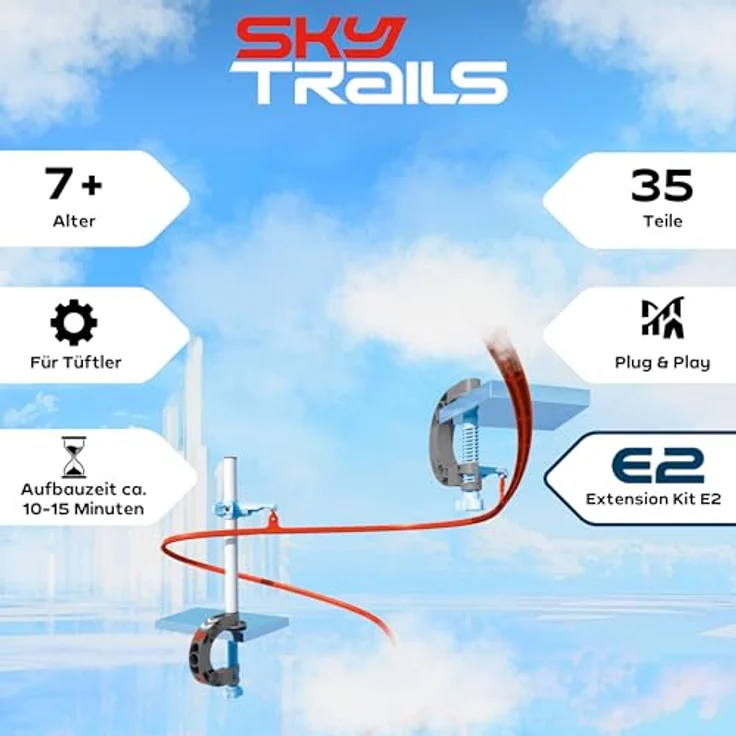 Sky Trails Connection Pack, Erweiterungs- & Verbindungspaket für Kugelbahnen, flexibles Bauzubehör für Racing-Strecken, geeignet für Kinder ab 7 Jahren, 71974 – Bild 2