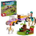 LEGO Friends Pferde- und Pony-Anhänger, Pferde-Spielzeug für Mädchen und Jungen mit Auto und Figuren, Mini-Puppen-Set mit Liann, Zoya und 2 Tierfiguren, Geschenk für Kinder 4 Jahren 42634