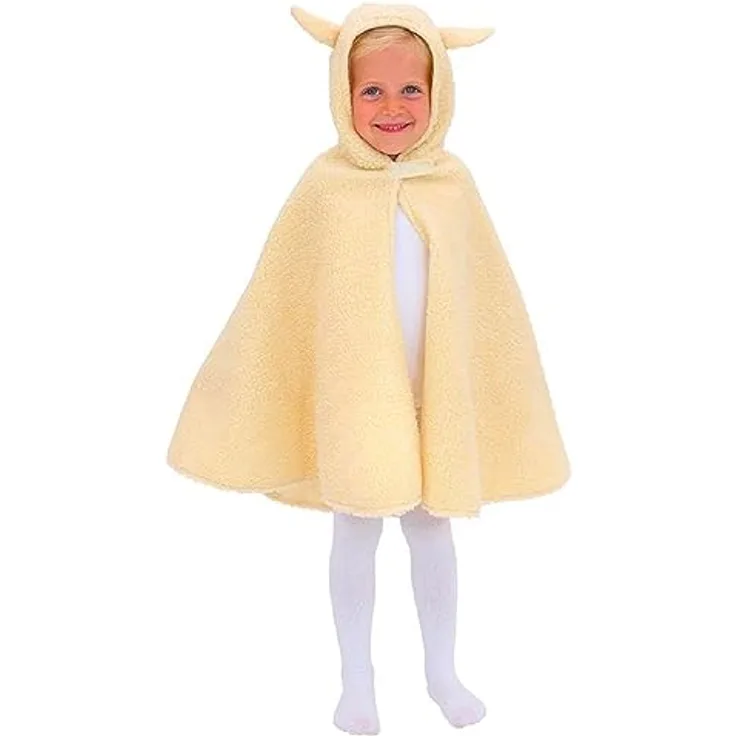 Betzold Schaf Kinder-Kostüm – Theaterspiel, Krippenspiel und Fasching, Größe 104-128, waschbar und flauschig