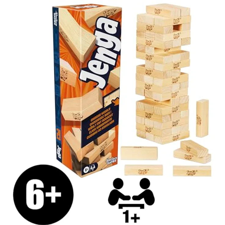 Hasbro Jenga Spiel, mit digitalem Würfel und kostenloser Web-App, klassisches Holzspiel für 2-4 Spieler, ab 6 Jahren – Bild 11