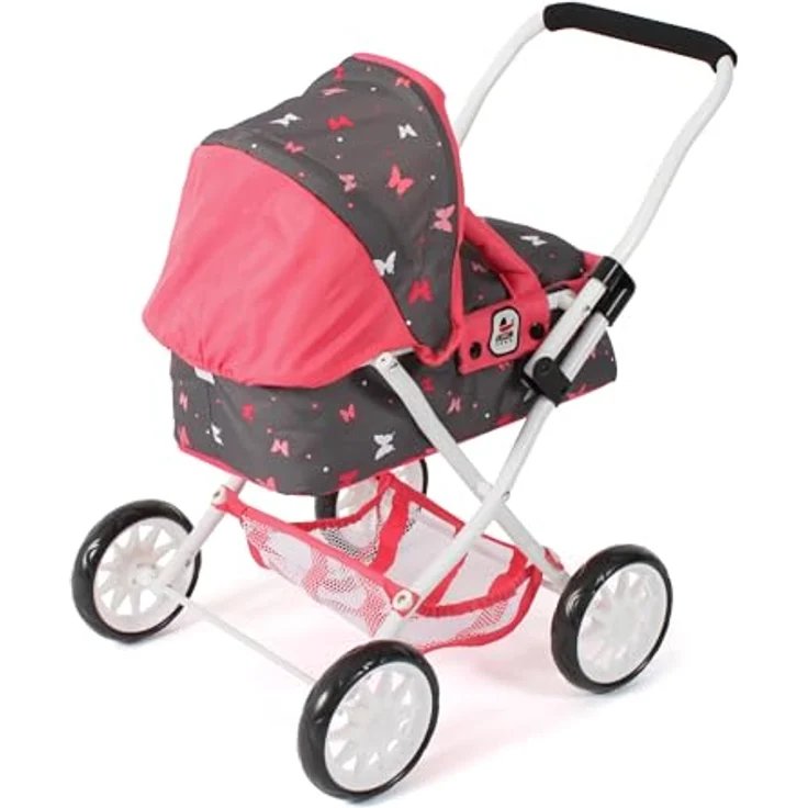 Bayer Chic 2000 - Puppenwagen Smarty, Kleiner Puppenwagen für Kinder ab 2 Jahren, Butterfly Koralle – Bild 3