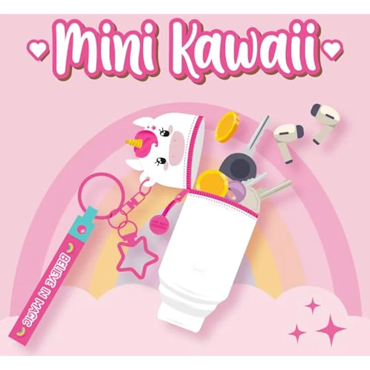 Legami Mini-Geldbörse Kawaii Unicorn, Silikon mit Schlüsselanhänger, Karabinerhaken, Spirale und Handschlaufe, 5 x 12 x 5 cm – Bild 2