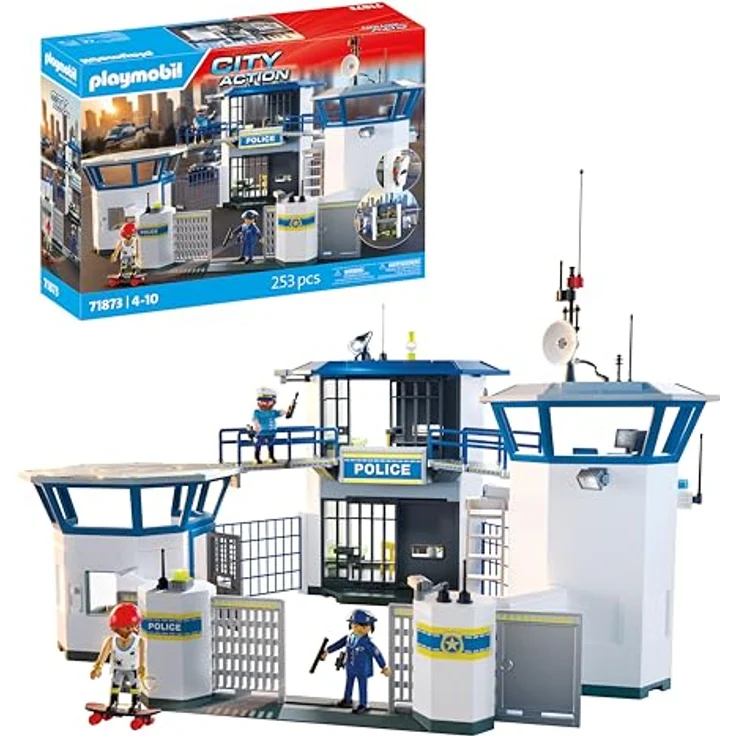 PLAYMOBIL Polizei-Kommandozentrale 71873, Polizei-Spielzeug mit Fingerabdruckscanner und Zubehör, für Kinder ab 4 Jahren, fördert Rollenspiele & Kreativität – Bild 1