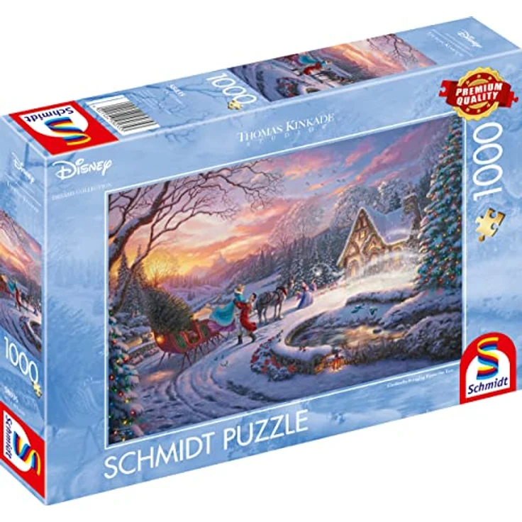 Schmidt Spiele 58035 Disney, Cinderella Bringing Home for Christmas, 1000 Teile Puzzle – Bild 5
