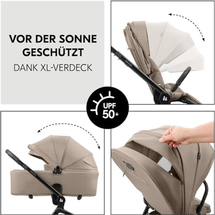 Hauck Kombi-Kinderwagen Move N Care Set - inkl. Babywanne und Sportsitz - Mocha mit Gratis Mobilitätsgarantie – Bild 6