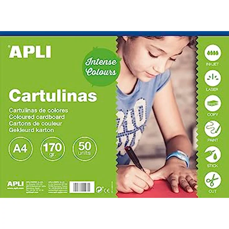 APLI 14243 Dunkelblauer Karton, A4, 170 g/m², 50 Blatt für Bastelarbeiten und Dokumentendruck – Bild 1