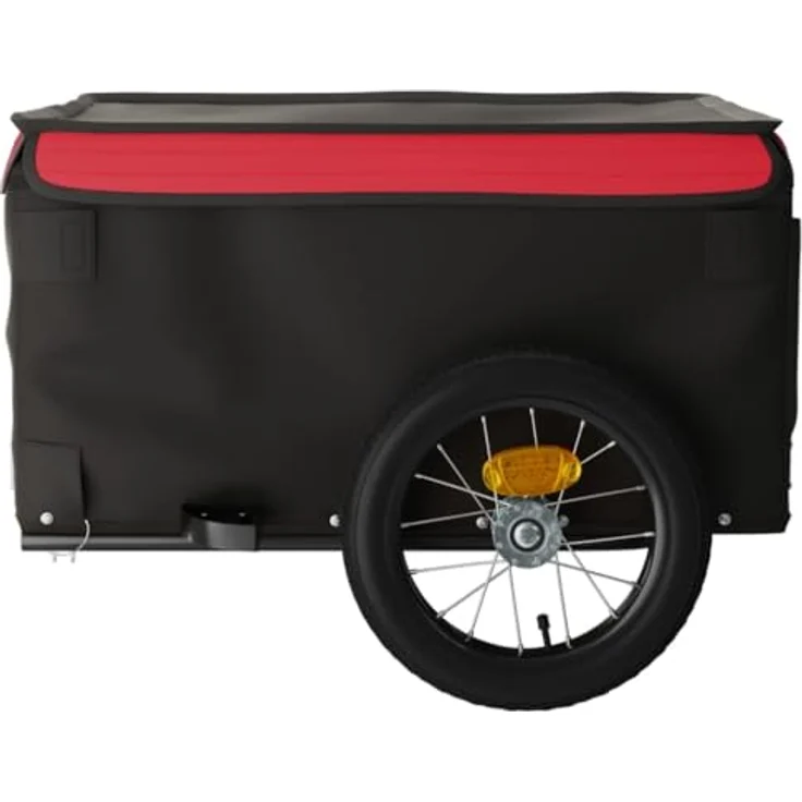 vidaXL Fahrradlastenanhänger Fahrradanhänger 30 kg Eisen in Schwarz und Rot – Bild 7