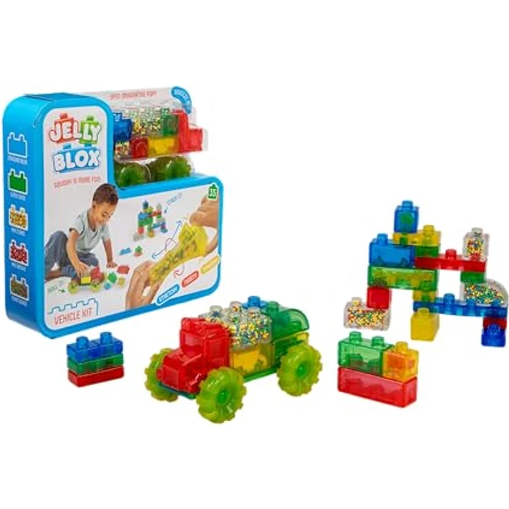 Jelly Blox Vehicle Kit, Bauspielzeug mit 35 sensorischen Bausteinen, interaktive Konstruktion für Kinder ab 2 Jahren – Bild 3